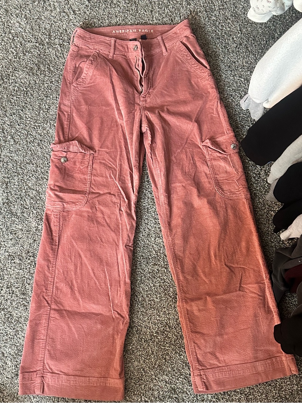 American Eagle Outfitters Corduroy Cargo Pants - Rose Pink
